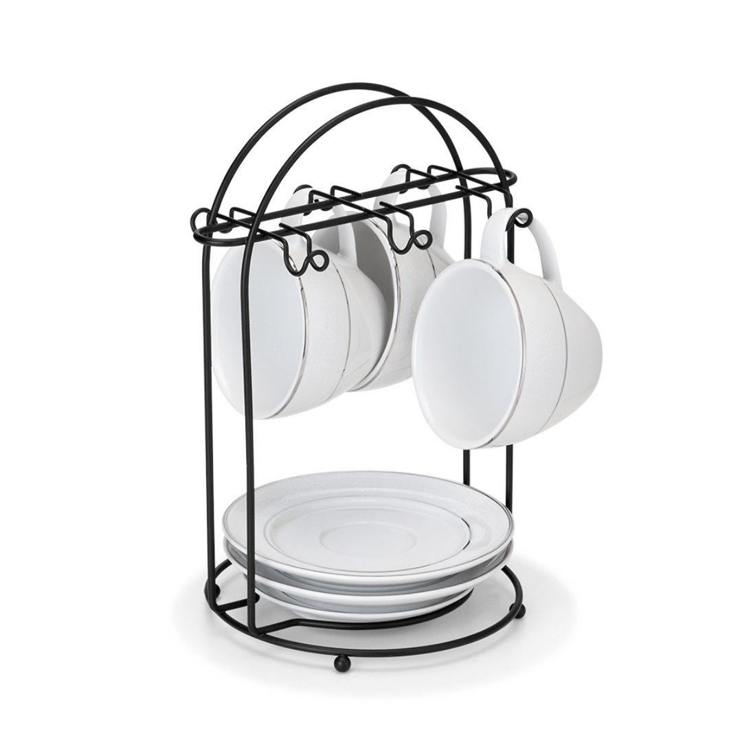 Suporte Para Xicara De Cha Preto