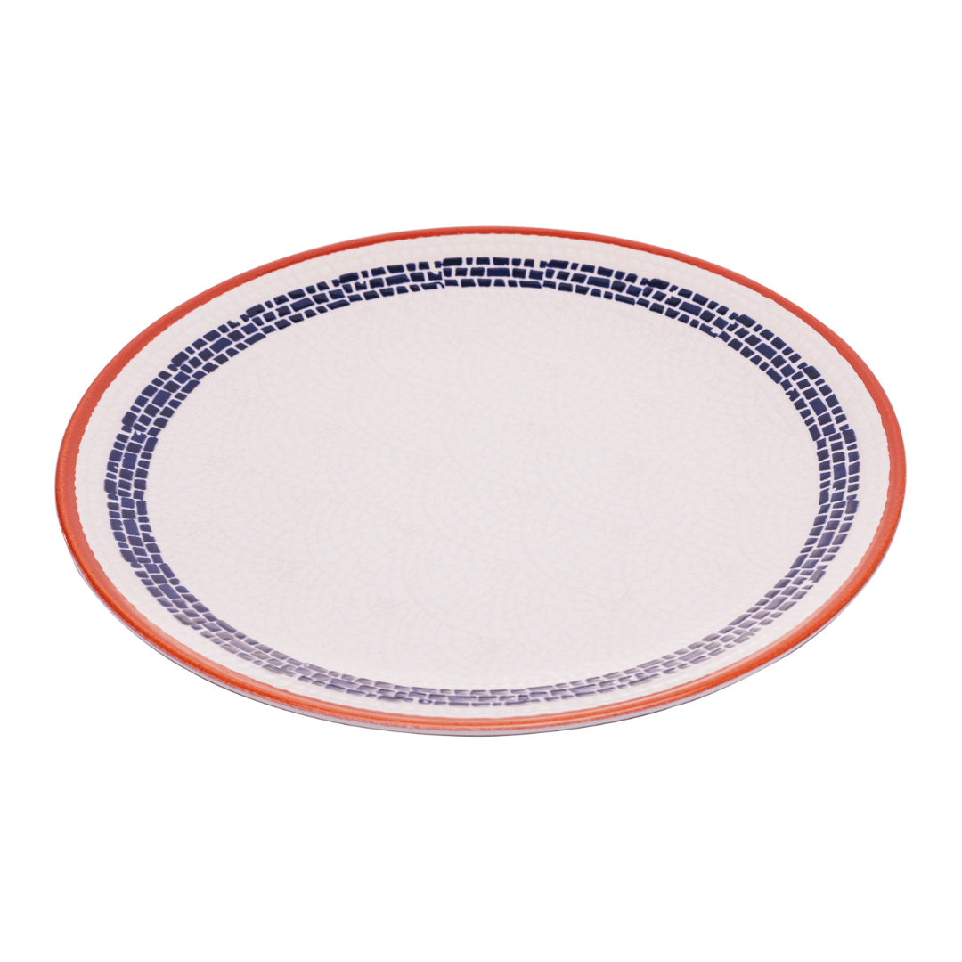 Prato de Sobremesa Village em Cerâmica Creme 20cm