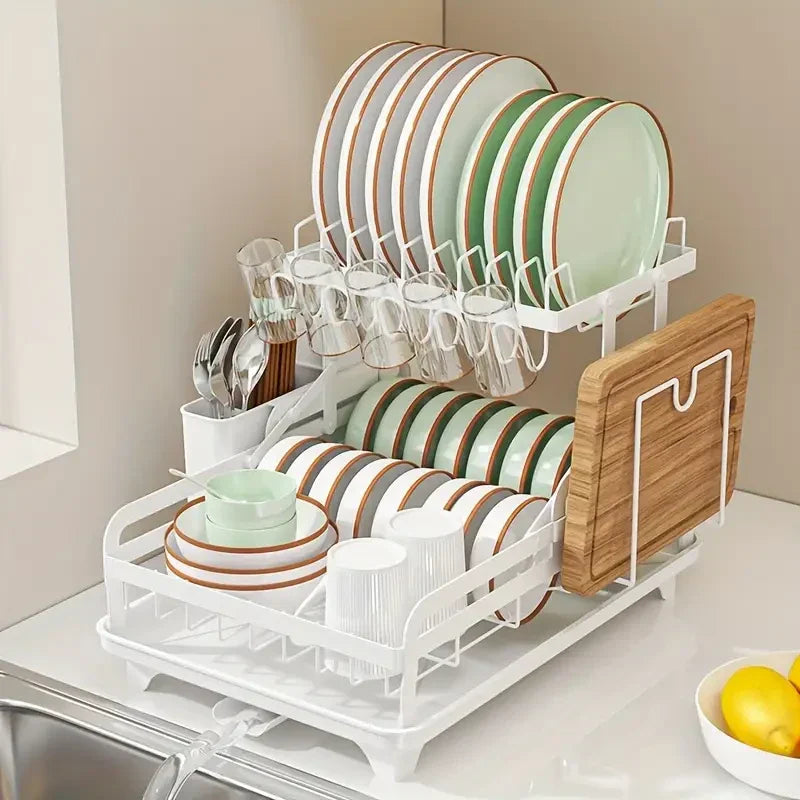 Escorredor de Louça Inox com Porta Pratos Talheres Copos Modular Master (Preto)