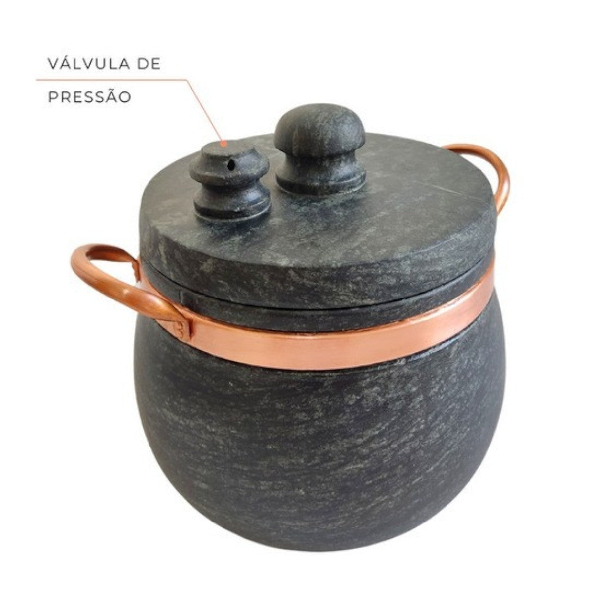 Panela de Pressão Pedra Sabão 5,5 Litros