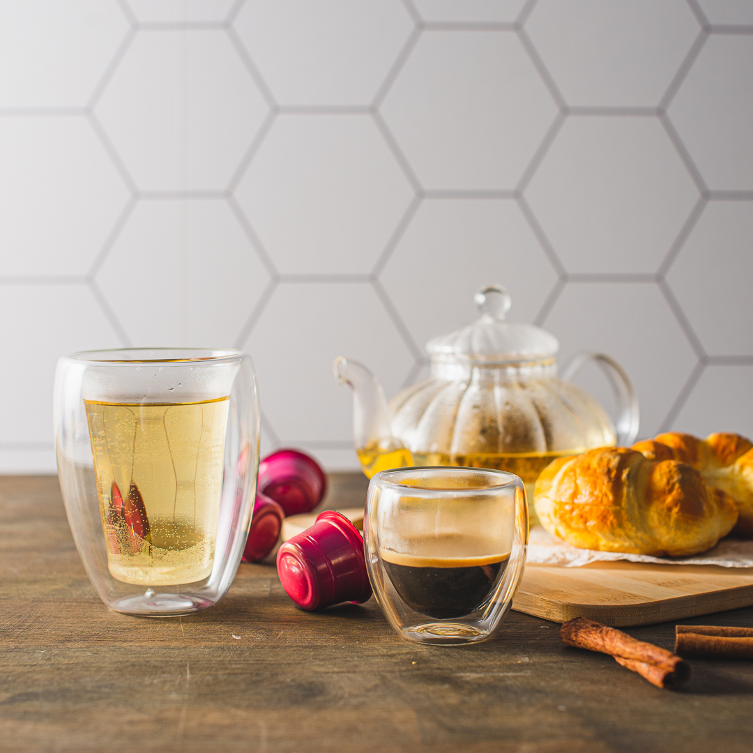 Copo para Café Parede Dupla em Vidro Borossilicato Transparente 70ml