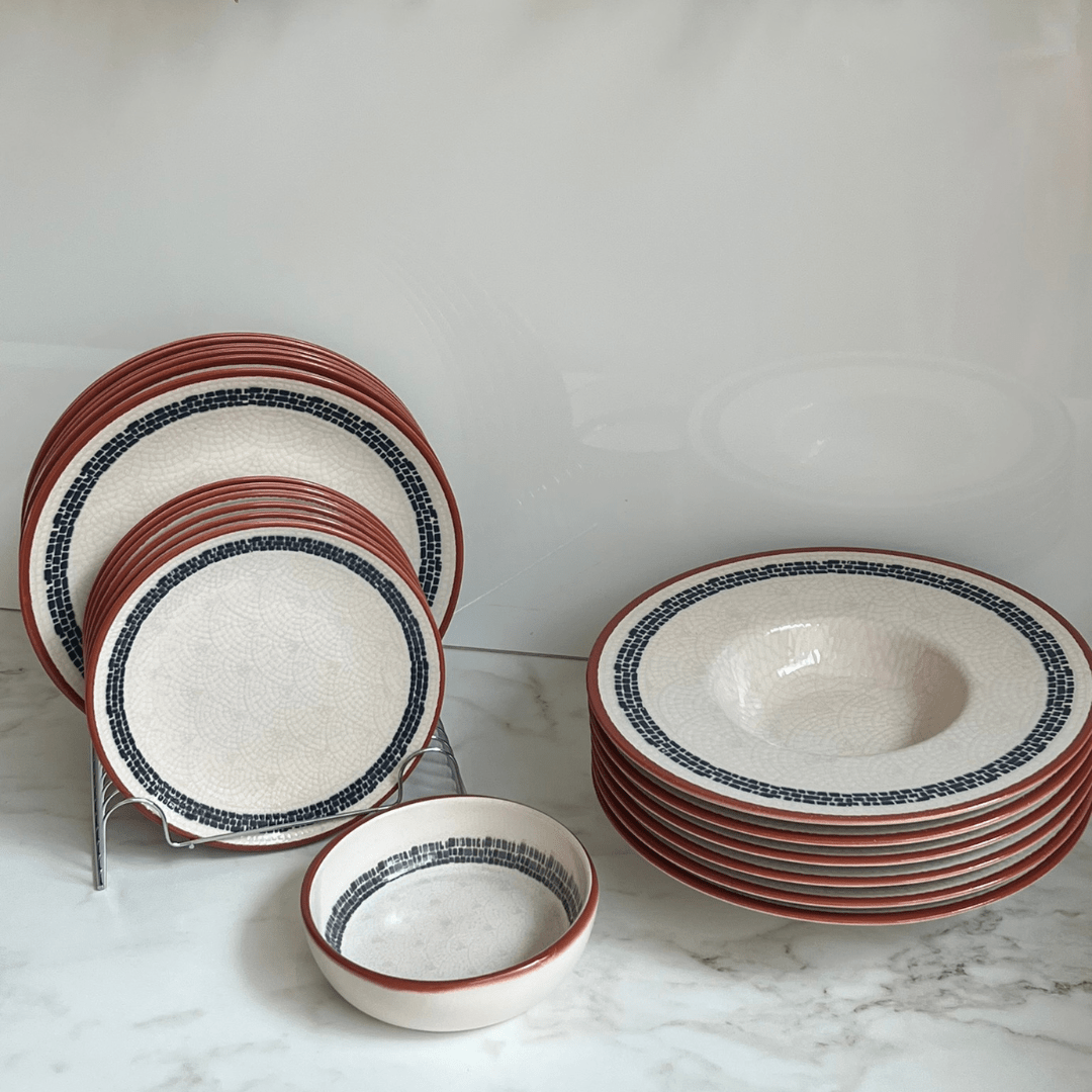 Prato de Sobremesa Village em Cerâmica Creme 20cm